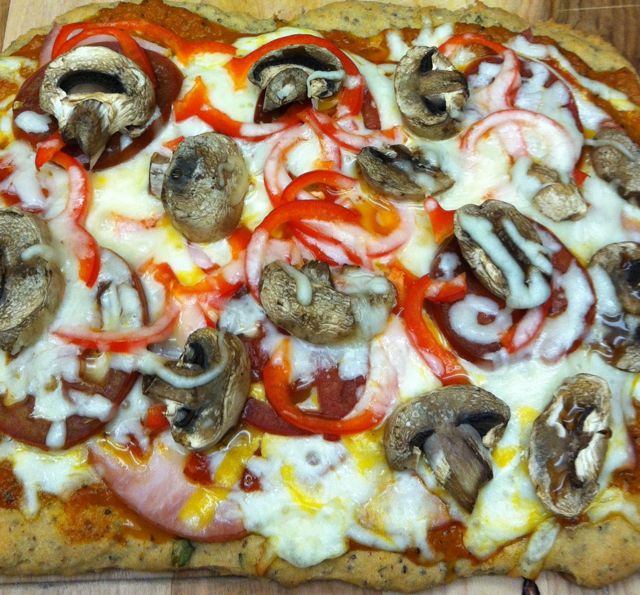 Basil Rosemary Pizza Crust and Carrot Squash Tomato Sauce